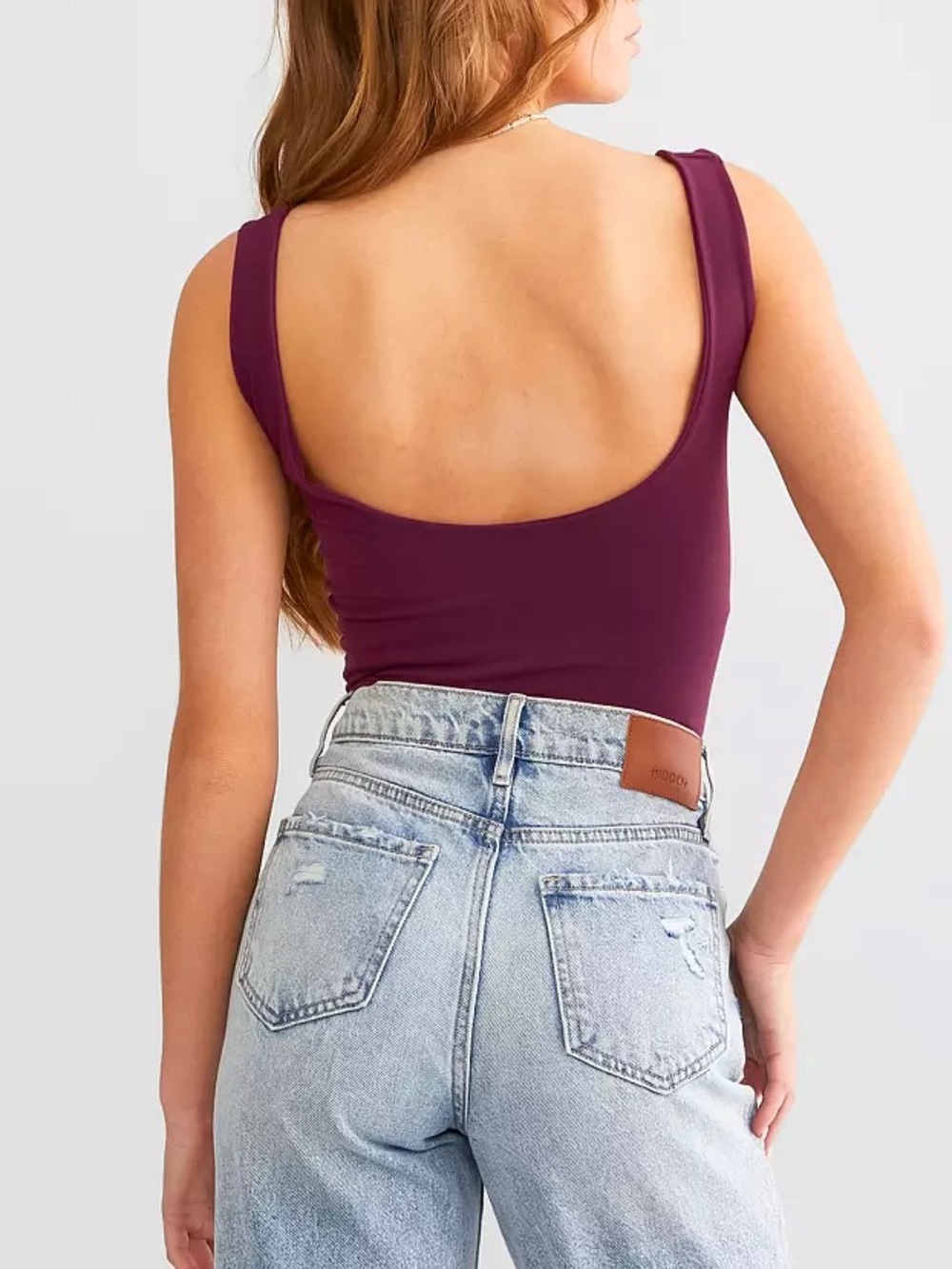 Free People NWT XS S FP Intimately Clean Lines Bodysuit tank top purple shirt